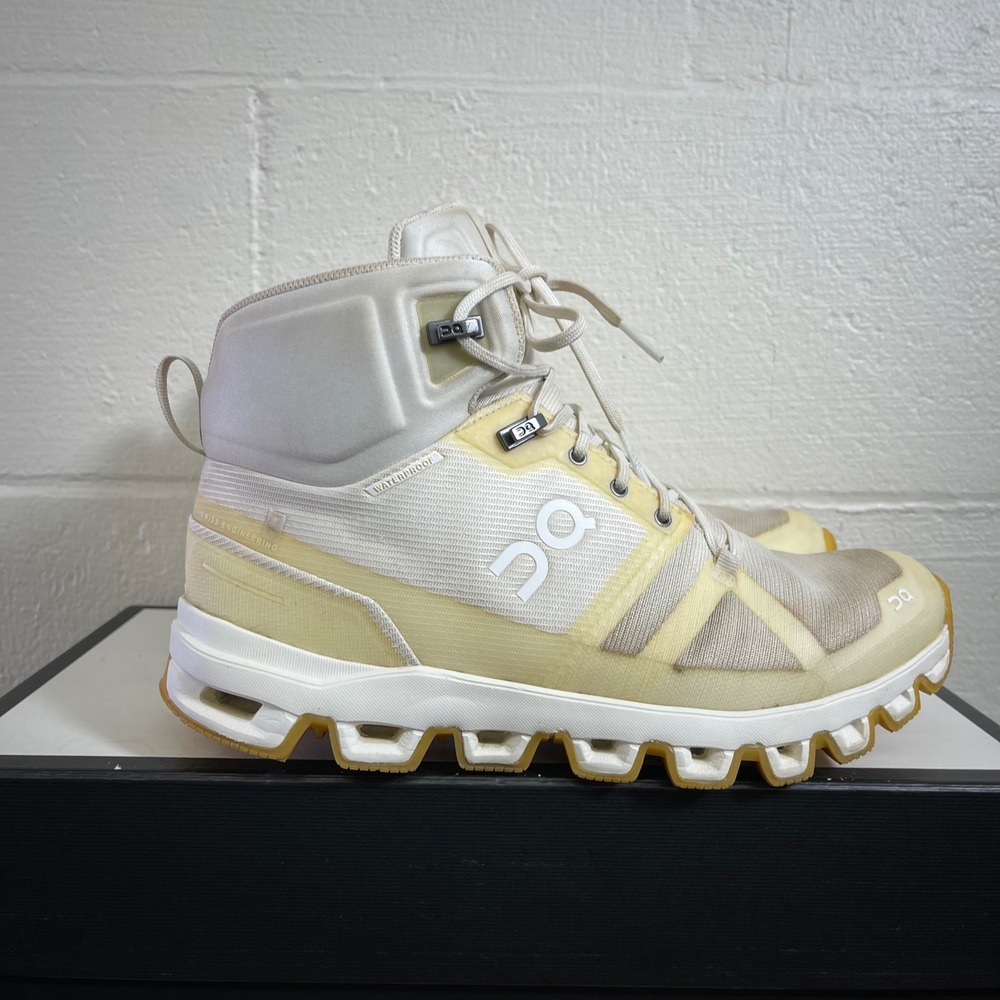 On Cloud Cloudrock Edge Raw Rock White Trail Hiking Shoes Waterproof Womens 8